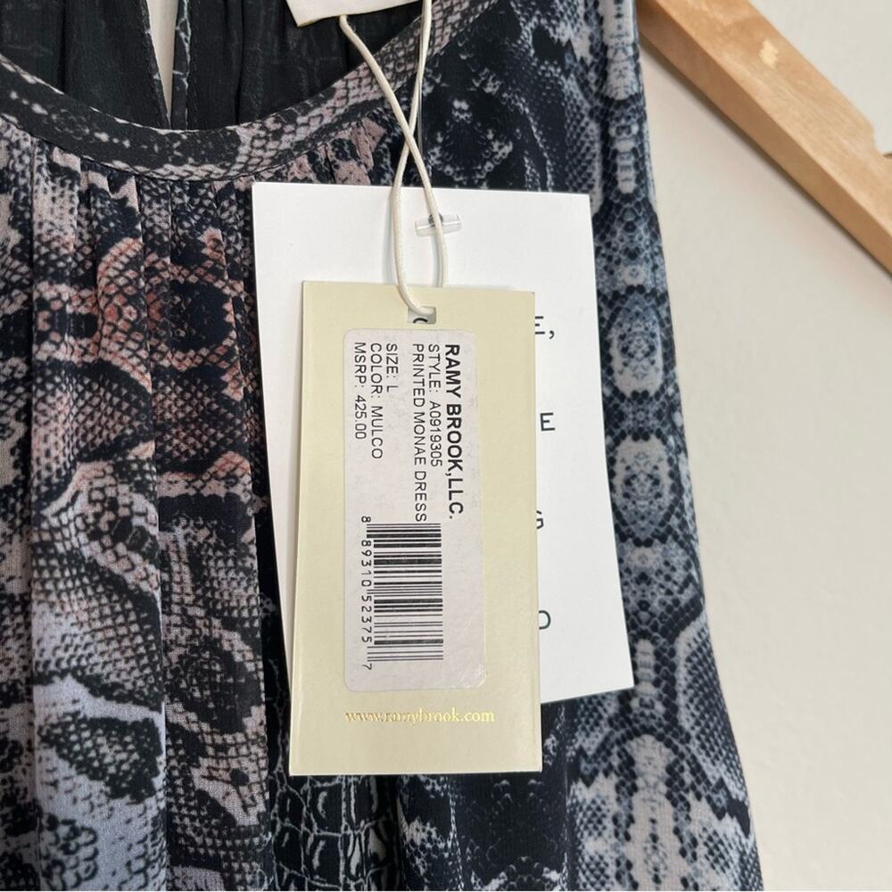 NEW Ramy Brook Monae Python Printed Mini Halter Dress L - Picture 9 of 12